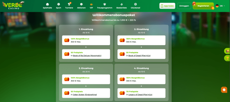 VerdeCasino Bonus