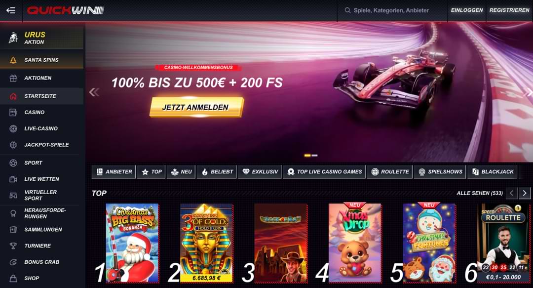 Quickwin Casino Offizielle Website