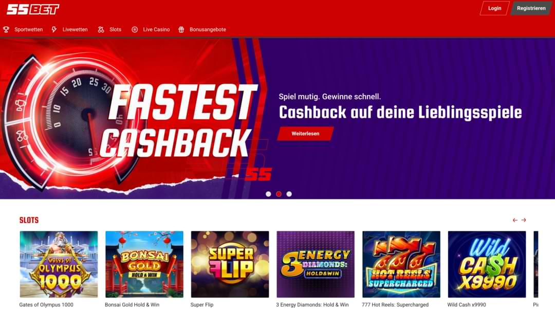 Offizielle Website von 55Bet Casino