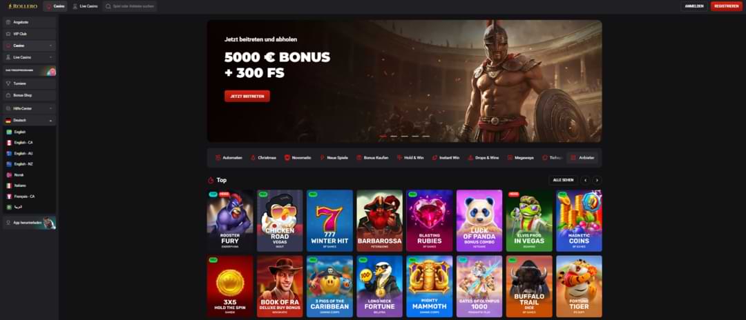 Offizielle Webseite von Rollero Casino